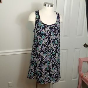 Reversible Black floral shift dress t-back